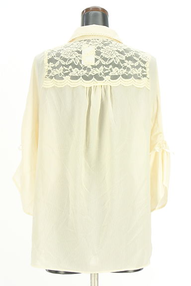 クリックで大画像表示 axes femme(アクシーズファム)の古着「レース×シアーストライプシフォンブラウス(ブラウス)」大画像2へ