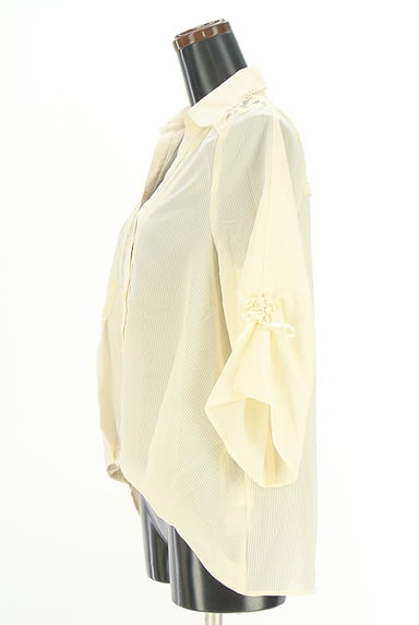 クリックで大画像表示 axes femme(アクシーズファム)の古着「レース×シアーストライプシフォンブラウス(ブラウス)」大画像3へ