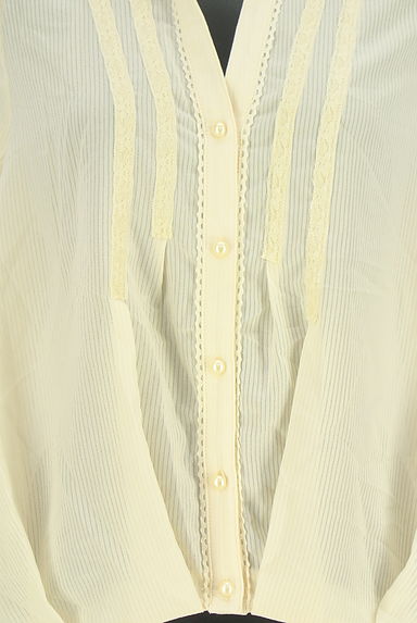 クリックで大画像表示 axes femme(アクシーズファム)の古着「レース×シアーストライプシフォンブラウス(ブラウス)」大画像4へ