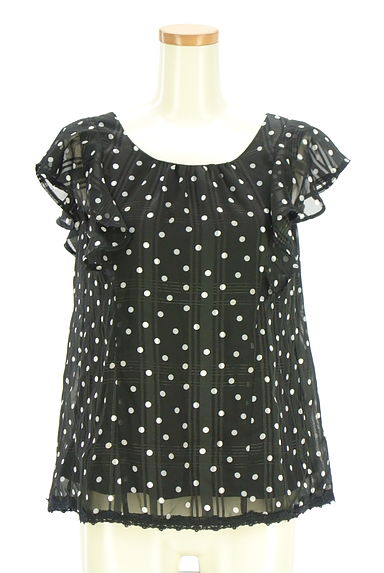 axes femme（アクシーズファム）の古着「ラメチェック×ドットシフォンブラウス（カットソー・プルオーバー）」大画像１へ