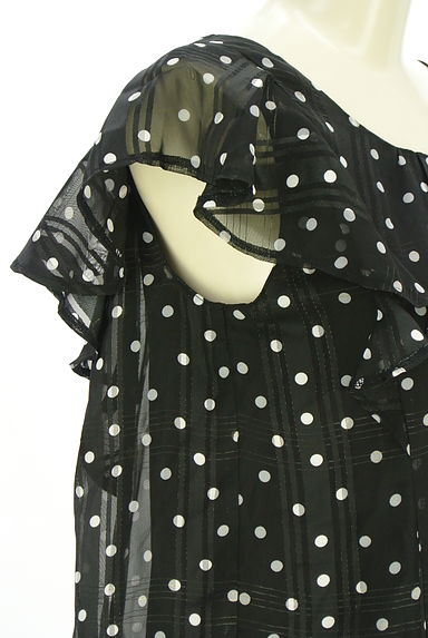 axes femme（アクシーズファム）の古着「ラメチェック×ドットシフォンブラウス（カットソー・プルオーバー）」大画像４へ