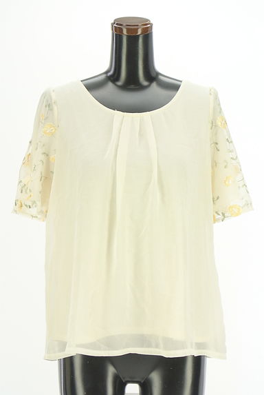 クリックで大画像表示 axes femme(アクシーズファム)の古着「刺繍チュール袖シフォンブラウス(カットソー・プルオーバー)」大画像1へ