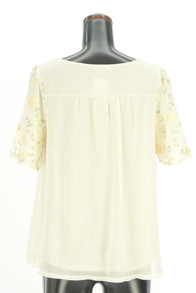 クリックで大画像表示 axes femme(アクシーズファム)の古着「刺繍チュール袖シフォンブラウス(カットソー・プルオーバー)」大画像2へ