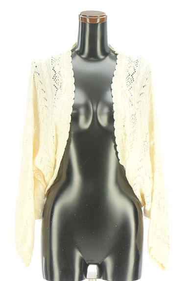 クリックで大画像表示 axes femme(アクシーズファム)の古着「レース切替透かし編みニットボレロ(カーディガン・ボレロ)」大画像1へ