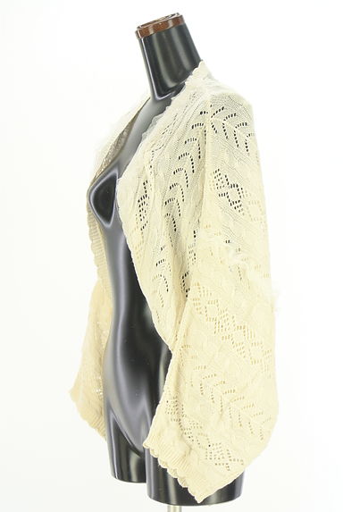 クリックで大画像表示 axes femme(アクシーズファム)の古着「レース切替透かし編みニットボレロ(カーディガン・ボレロ)」大画像3へ