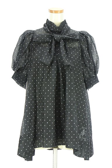 クリックで大画像表示 CELFORD(セルフォード)の古着「パフスリーブドット柄シアーカットソー(カットソー・プルオーバー)」大画像1へ