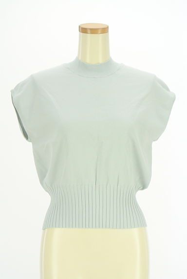 クリックで大画像表示 Mystrada(マイストラーダ)の古着「背中パール付きモックネックノースリニットトップス(ニット)」大画像1へ