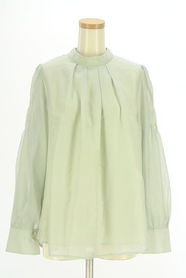 クリックで大画像表示 Mystrada(マイストラーダ)の古着「バンドカラーシアーブラウス(カットソー・プルオーバー)」大画像1へ