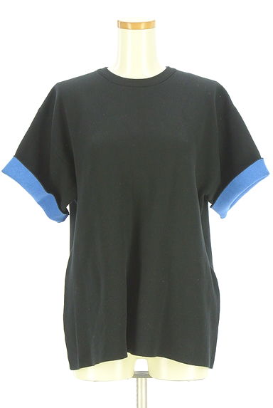 クリックで大画像表示 Mila Owen(ミラオーウェン)の古着「裏地バイカラー半袖ニットトップス(ニット)」大画像4へ