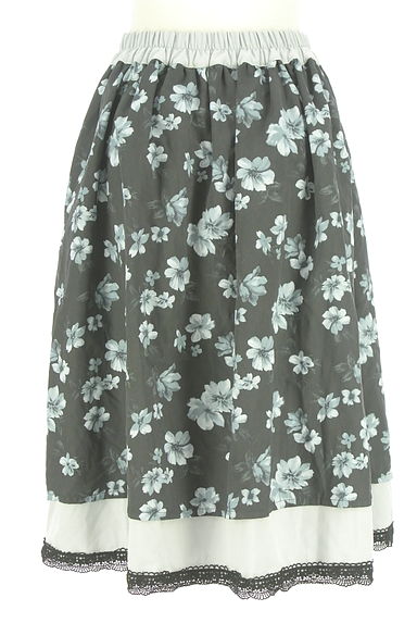 クリックで大画像表示 axes femme(アクシーズファム)の古着「無地×花柄リバーシブルフレアスカート(ロングスカート・マキシスカート)」大画像5へ