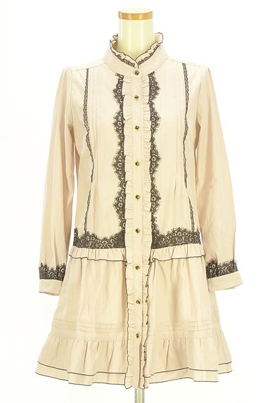 クリックで大画像表示 axes femme(アクシーズファム)の古着「レースミニシャツワンピース(ワンピース・チュニック)」大画像1へ