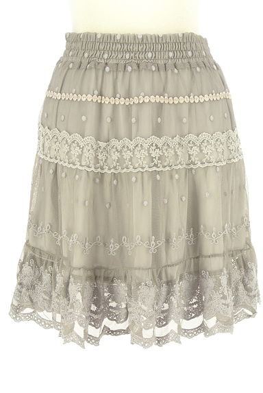 クリックで大画像表示 axes femme(アクシーズファム)の古着「ドット柄刺繍レースチュールスカート(ミニスカート)」大画像1へ