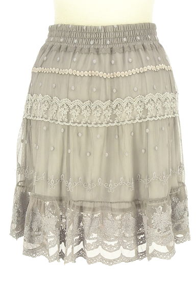 クリックで大画像表示 axes femme(アクシーズファム)の古着「ドット柄刺繍レースチュールスカート(ミニスカート)」大画像2へ