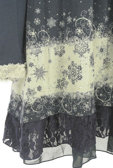 クリックで大画像表示 axes femme(アクシーズファム)の古着「ラメプリント膝上ニットワンピース(ワンピース・チュニック)」大画像5へ