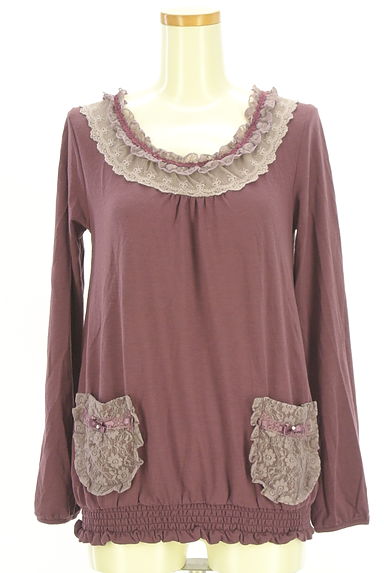 クリックで大画像表示 axes femme(アクシーズファム)の古着「裾ゴムレースプルオーバー(カットソー・プルオーバー)」大画像1へ