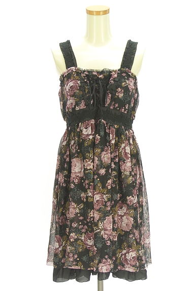 クリックで大画像表示 axes femme(アクシーズファム)の古着「花柄チュールキャミワンピース(キャミワンピース)」大画像1へ