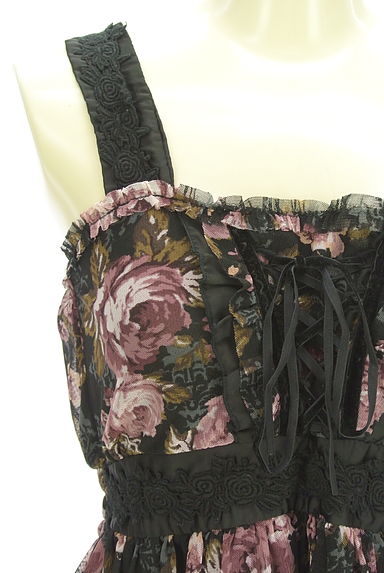 クリックで大画像表示 axes femme(アクシーズファム)の古着「花柄チュールキャミワンピース(キャミワンピース)」大画像4へ