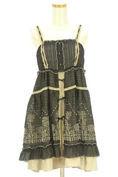 クリックで大画像表示 axes femme(アクシーズファム)の古着「フロッキープリントキャミワンピース(キャミワンピース)」大画像1へ