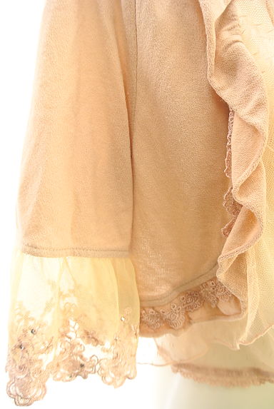 クリックで大画像表示 axes femme(アクシーズファム)の古着「チュールレースMIX6分袖ニットカーディガン(カーディガン・ボレロ)」大画像5へ