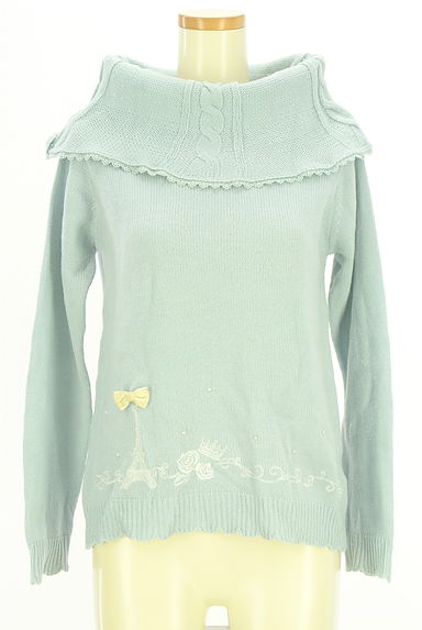 クリックで大画像表示 axes femme(アクシーズファム)の古着「裾刺繍オフタートルネックニットトップス(ニット)」大画像1へ