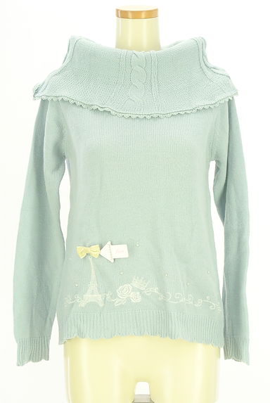 クリックで大画像表示 axes femme(アクシーズファム)の古着「裾刺繍オフタートルネックニットトップス(ニット)」大画像4へ