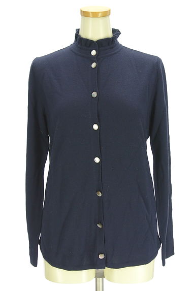 クリックで大画像表示 Mademoiselle NON NON(マドモアゼルノンノン)の古着「フリルハイネックカーディガン(カーディガン・ボレロ)」大画像1へ