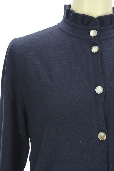 クリックで大画像表示 Mademoiselle NON NON(マドモアゼルノンノン)の古着「フリルハイネックカーディガン(カーディガン・ボレロ)」大画像4へ