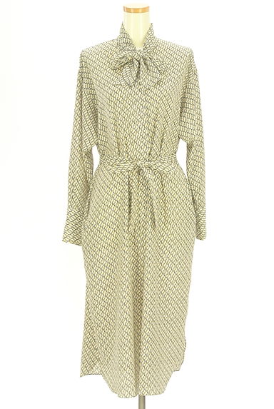 クリックで大画像表示 INED(イネド)の古着「ベルト付きボウタイロングワンピース(ワンピース・チュニック)」大画像1へ