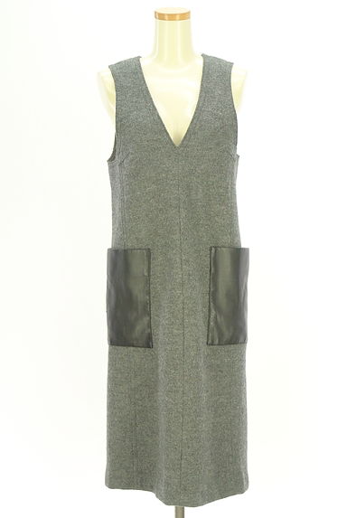 クリックで大画像表示 INED(イネド)の古着「レザーポケット付きミモレワンピース(ワンピース・チュニック)」大画像1へ