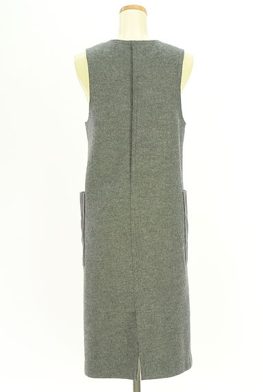 クリックで大画像表示 INED(イネド)の古着「レザーポケット付きミモレワンピース(ワンピース・チュニック)」大画像2へ