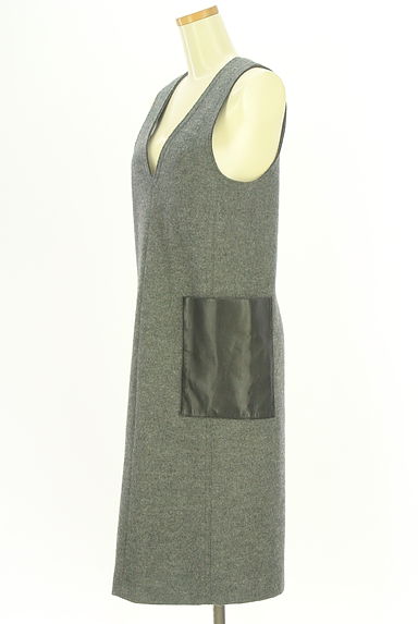 クリックで大画像表示 INED(イネド)の古着「レザーポケット付きミモレワンピース(ワンピース・チュニック)」大画像3へ