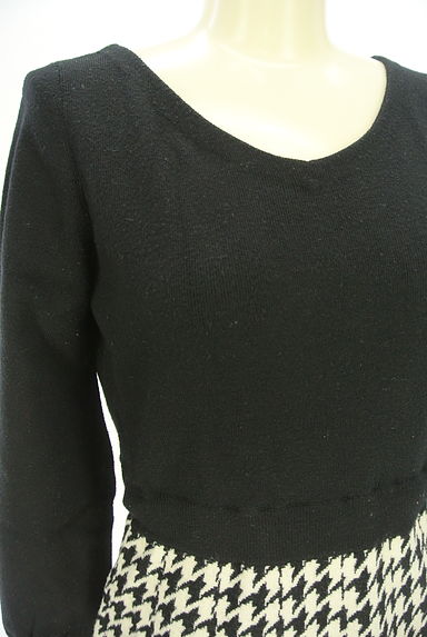 クリックで大画像表示 ef-de(エフデ)の古着「千鳥格子柄膝丈ニットワンピース(ワンピース・チュニック)」大画像4へ