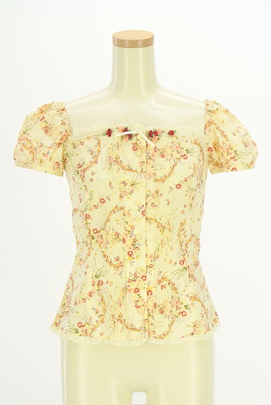 PINK HOUSE（ピンクハウス）の古着「花柄パフスリブラウス（ブラウス）」大画像１へ