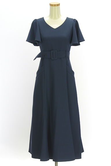 クリックで大画像表示 PROPORTION BODY DRESSING(プロポーションボディドレッシング)の古着「ベルト付きフレアスリーブロングワンピース(ワンピース・チュニック)」大画像1へ