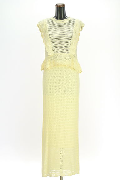 クリックで大画像表示 PROPORTION BODY DRESSING(プロポーションボディドレッシング)の古着「ローゲージニットセットアップ(セットアップ(ジャケット+スカート))」大画像1へ