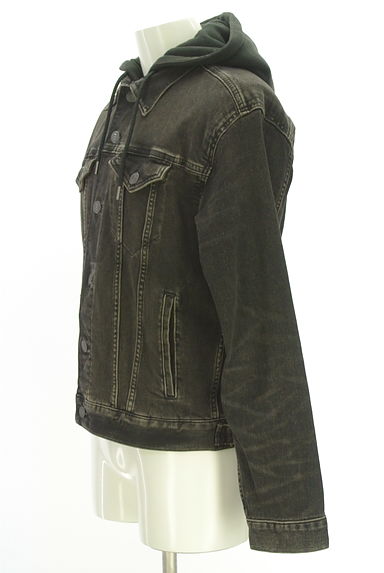 クリックで大画像表示 AMERICAN EAGLE(アメリカンイーグル)の古着「フード付きデニムジャケット(ブルゾン・スタジャン)」大画像3へ