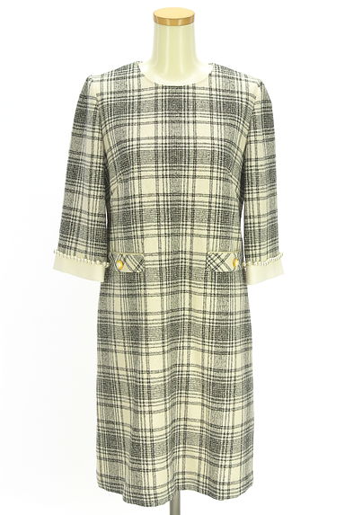 Apuweiser riche（アプワイザーリッシェ）の古着「パール付きチェック柄膝丈ワンピース（ワンピース・チュニック）」大画像４へ