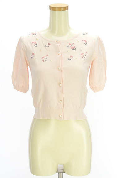 MISCH MASCH（ミッシュマッシュ）の古着「花刺繍入り半そでカーディガン（カーディガン・ボレロ）」大画像１へ