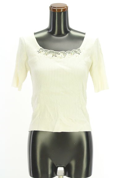 MISCH MASCH（ミッシュマッシュ）の古着「花刺繍リブニット（ニット）」大画像１へ