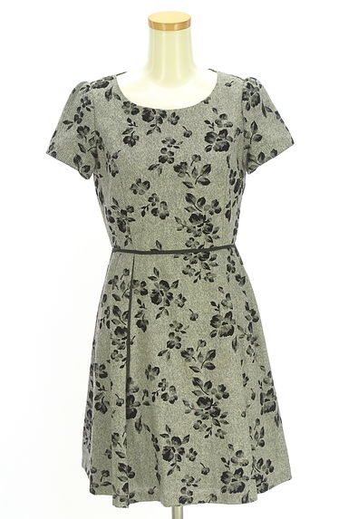 LAISSE PASSE（レッセパッセ）の古着「フロッキー花柄膝丈ワンピース（ワンピース・チュニック）」大画像１へ