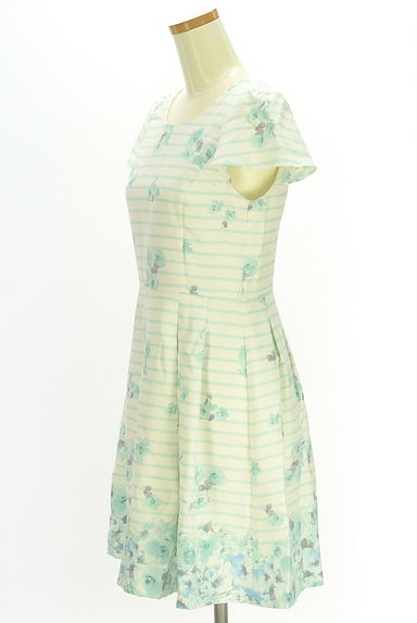 LAISSE PASSE（レッセパッセ）の古着「ボーダー×花柄フレアワンピース（ワンピース・チュニック）」大画像３へ