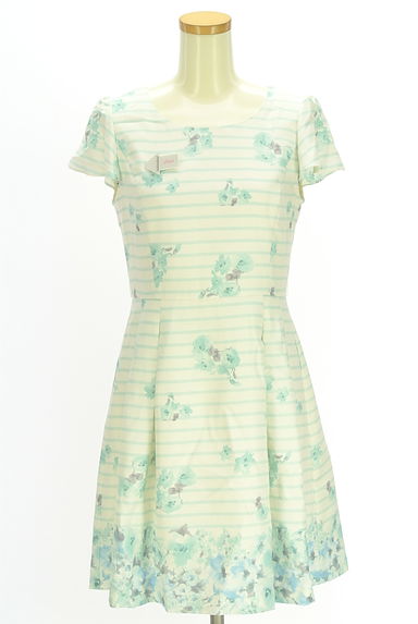 LAISSE PASSE（レッセパッセ）の古着「ボーダー×花柄フレアワンピース（ワンピース・チュニック）」大画像４へ