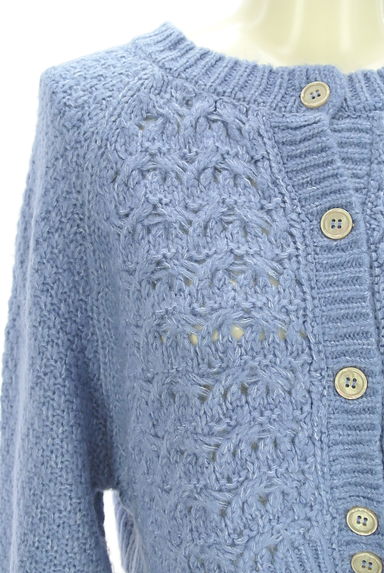 earth music&ecology（アースミュージック＆エコロジー）の古着「ラグランショートニットカーディガン（カーディガン・ボレロ）」大画像４へ