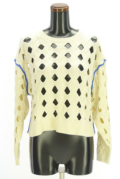 niko and...（ニコ アンド）の古着「ブルーライン透かしニット（ニット）」大画像１へ