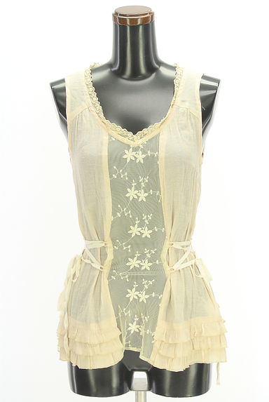 クリックで大画像表示 axes femme(アクシーズファム)の古着「刺繍入りタンクトップ(カットソー・プルオーバー)」大画像1へ