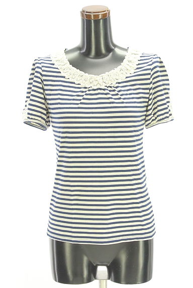 axes femme（アクシーズファム）の古着「レース切替ボーダーカットソー（カットソー・プルオーバー）」大画像１へ