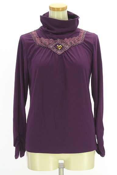 クリックで大画像表示 axes femme(アクシーズファム)の古着「クシュハイネックレースカットソー(カットソー・プルオーバー)」大画像1へ