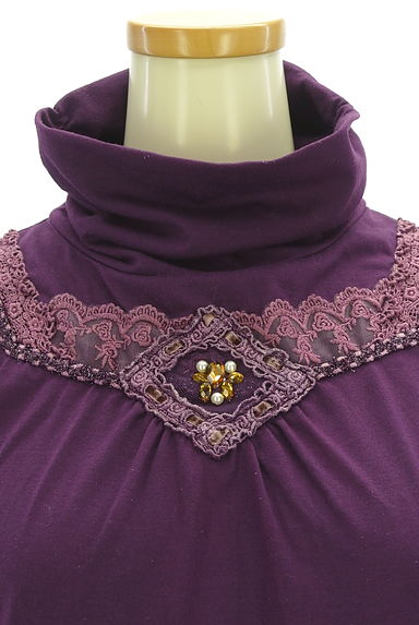 クリックで大画像表示 axes femme(アクシーズファム)の古着「クシュハイネックレースカットソー(カットソー・プルオーバー)」大画像4へ