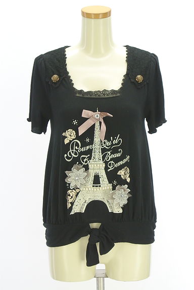 axes femme（アクシーズファム）の古着「パール付きプリントカットソー（カットソー・プルオーバー）」大画像１へ