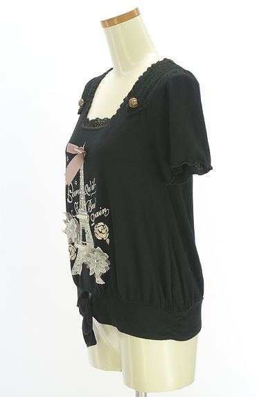 axes femme（アクシーズファム）の古着「パール付きプリントカットソー（カットソー・プルオーバー）」大画像３へ